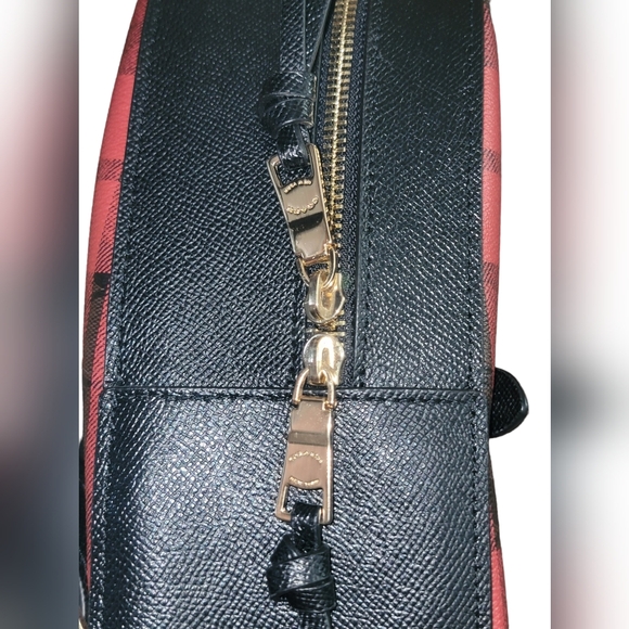Coach Jordyn Backpack Red Plaid Signature - Picture 11 of 11